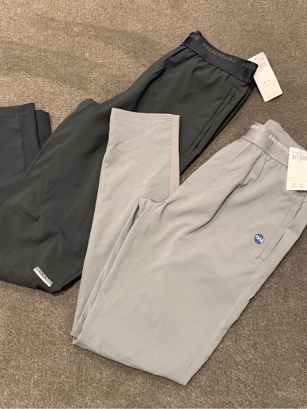 Abercrombie & Fitch Youth Jogger Pants in Black and Light Gray
